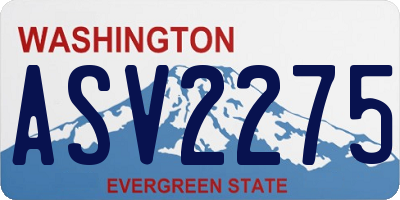 WA license plate ASV2275