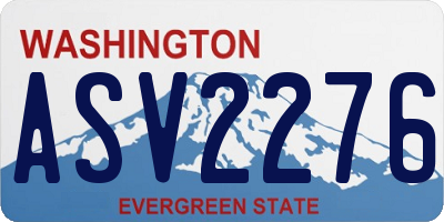 WA license plate ASV2276