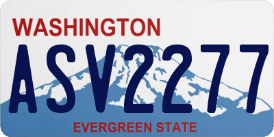 WA license plate ASV2277