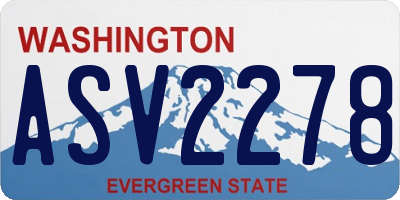 WA license plate ASV2278