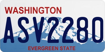 WA license plate ASV2280
