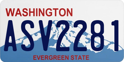 WA license plate ASV2281