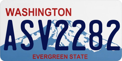 WA license plate ASV2282