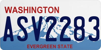 WA license plate ASV2283