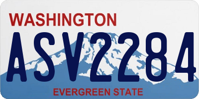 WA license plate ASV2284