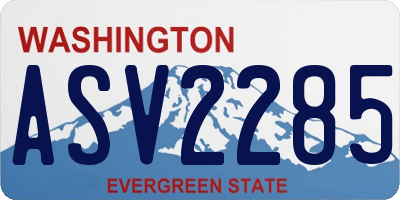 WA license plate ASV2285
