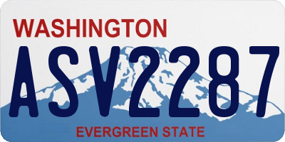 WA license plate ASV2287