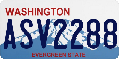WA license plate ASV2288