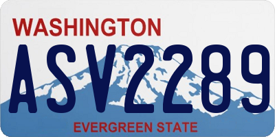 WA license plate ASV2289