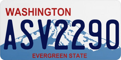 WA license plate ASV2290