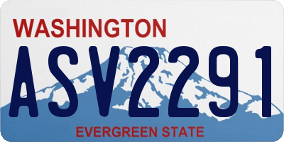 WA license plate ASV2291