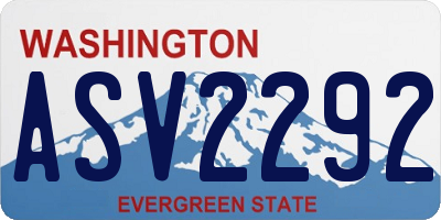 WA license plate ASV2292