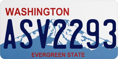 WA license plate ASV2293