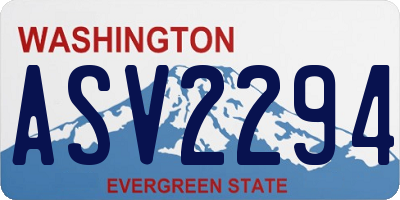 WA license plate ASV2294