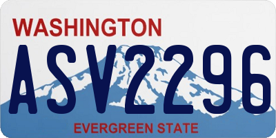 WA license plate ASV2296