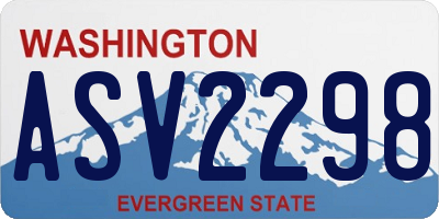 WA license plate ASV2298