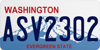 WA license plate ASV2302