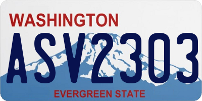 WA license plate ASV2303
