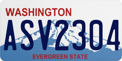 WA license plate ASV2304