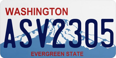 WA license plate ASV2305