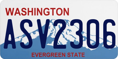 WA license plate ASV2306