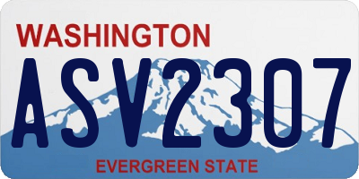 WA license plate ASV2307