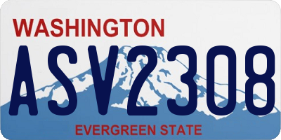 WA license plate ASV2308