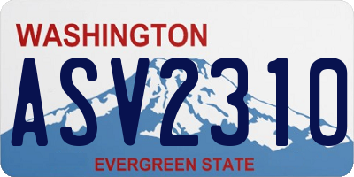 WA license plate ASV2310