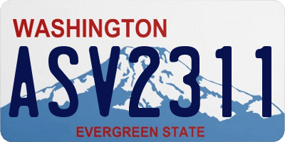 WA license plate ASV2311