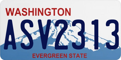 WA license plate ASV2313