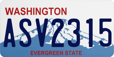 WA license plate ASV2315