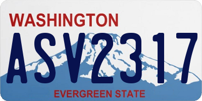 WA license plate ASV2317