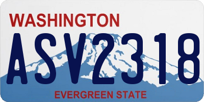 WA license plate ASV2318