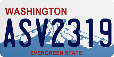 WA license plate ASV2319