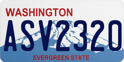 WA license plate ASV2320