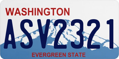 WA license plate ASV2321