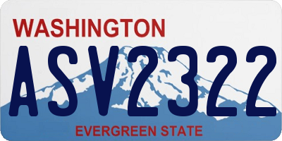 WA license plate ASV2322