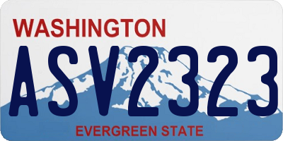 WA license plate ASV2323