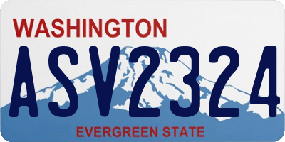 WA license plate ASV2324