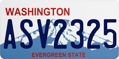 WA license plate ASV2325