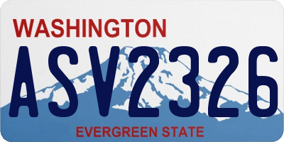 WA license plate ASV2326