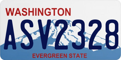 WA license plate ASV2328
