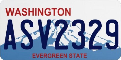 WA license plate ASV2329