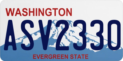 WA license plate ASV2330