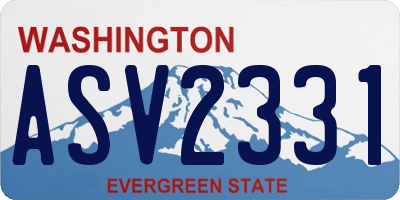 WA license plate ASV2331