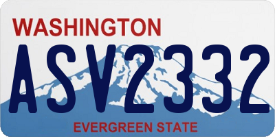 WA license plate ASV2332