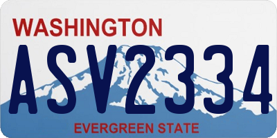 WA license plate ASV2334