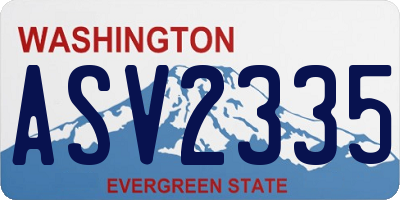 WA license plate ASV2335