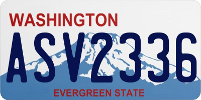 WA license plate ASV2336