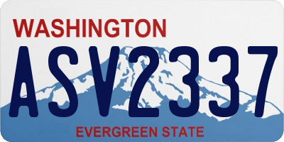 WA license plate ASV2337